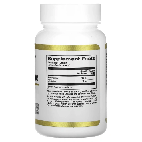 California Gold Nutrition, бенфотиамин, 150 мг, 30 растительных капсул