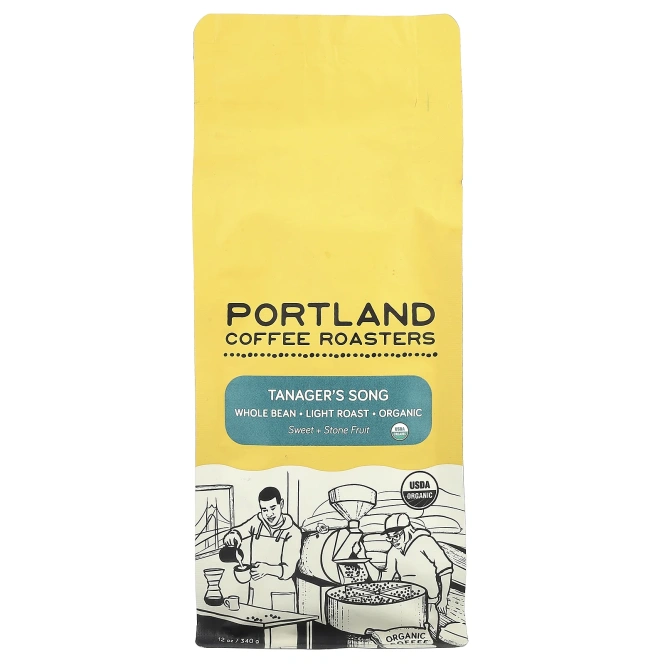 Portland Coffee Roasters, Tanager's Song, органический кофе, цельные зерна, светлая обжарка, 340 г (12 унций)
