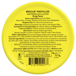 Bach, Rescue® Pastilles, для снятия стресса, арбуз, 35 пастилок, 50 г (1,7 унции)