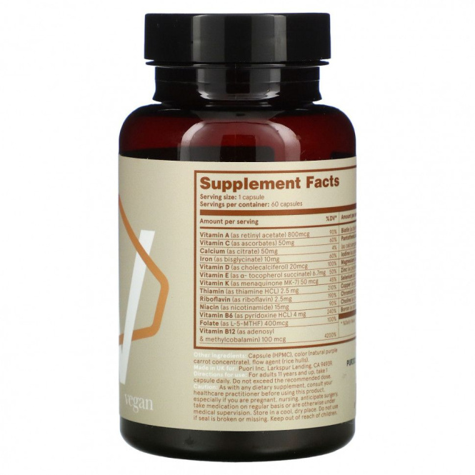 Puori, V, Мультивитамины и минералы, 60 капсул