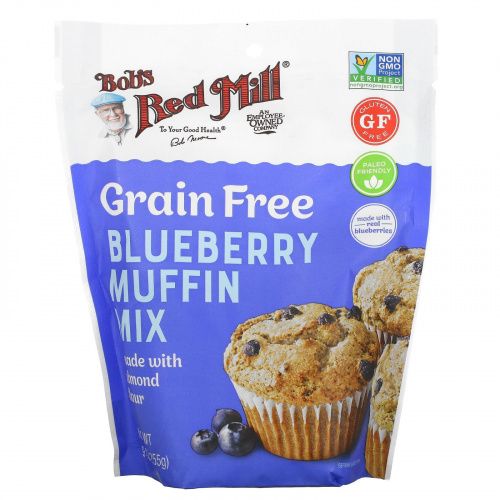 Bob's Red Mill, Grain Free, Blueberry Muffin Mix Made With Almond Flour, 9 oz (255 g)