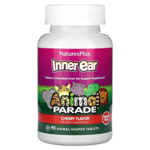 Nature's Plus Animal Parade жевательные витамины для поддержки внутреннего уха с вишневым вкусом, 90 штук в виде животных
