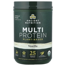 Ancient Nutrition, мультипротеин, растительный, с ванильным вкусом, 543 г (1,2 фунта)