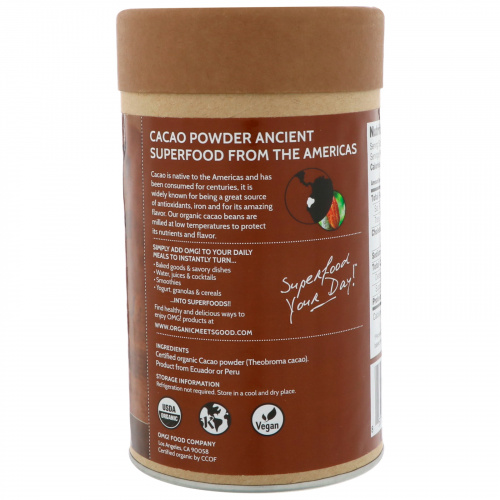 OMG! Organic Meets Good, Organic, Cacao Powder, 8 oz (227 g)