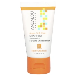 Andalou Naturals, шампунь, аргановое масло и мало ши, 50 мл (1,7 жидк. унции)