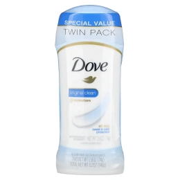 Dove, Твердый дезодорант, не оставляющий следов, «Оригинальная чистота», 2 шт. по 74 г