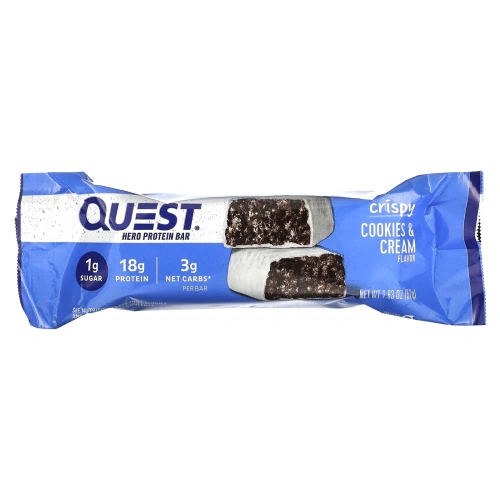 Quest Nutrition, Протеиновый батончик Quest Hero с хрустящим печеньем и кремом 12 батончиков