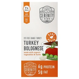 Serenity Kids, болоньезе с индейкой, органическими овощами и травами, для детей от 7 месяцев, 6 паучей по 99 г (3,5 унции)