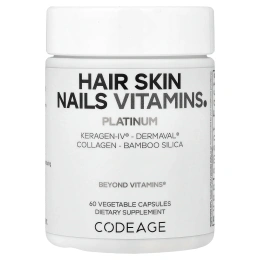 Codeage, витамины для волос, кожи и ногтей, Platinum, 60 растительных капсул
