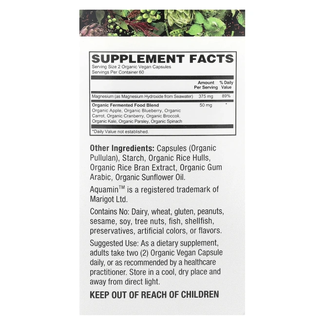 PlantFusion, Магний в морской воде, 120 органических веганских капсул