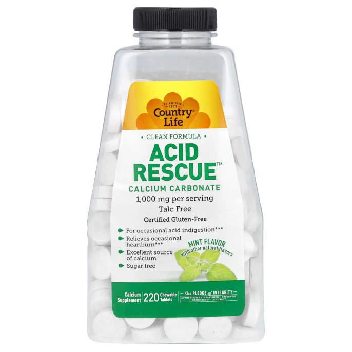 Country Life, Acid Rescue Мята 220 таблеток