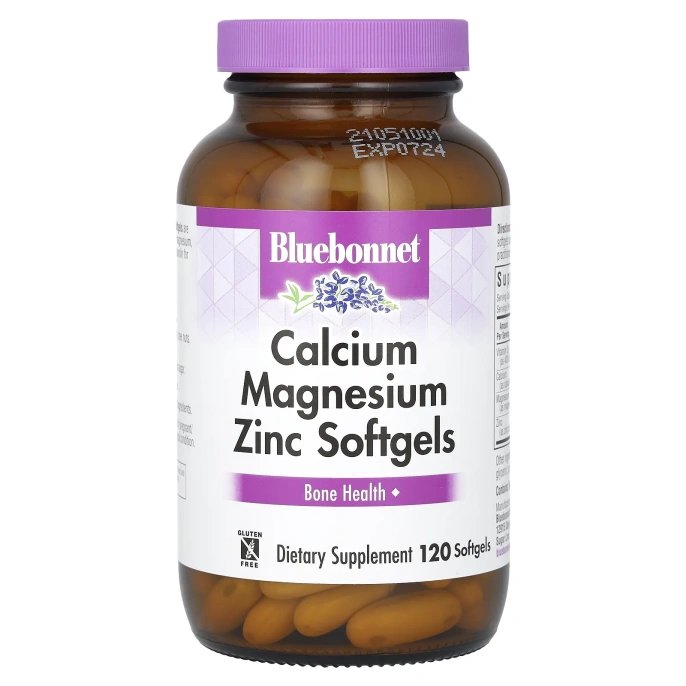 Bluebonnet Nutrition, Кальций, магний и цинк, 120 гелевых капсул