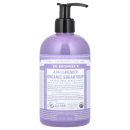 Dr. Bronner's, Органическое сахарное мыло 4 в 1, для рук, лица, тела и волос, с лавандой, 355 мл (12 жидк. унц.)