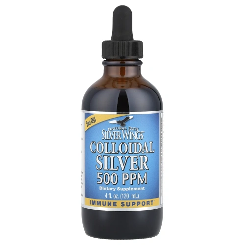 Natural Path Silver Wings, Коллоидное серебро, 500 ppm, 4 жидкие унции (120 мл)