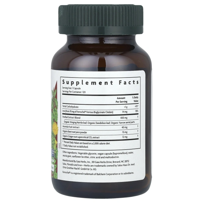 Floradix, Floradix® Iron + Herbs, 120 Liquid Phyto-Caps
