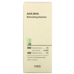 Purito, Освежающий раствор AHA BHA, без отдушек, 100 мл (3,38 жидк. Унции)