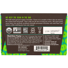 Taza Chocolate, Органический темный шоколад 80%, размолотый жерновами, Доминиканская республика, 70 г (2,5 унции)