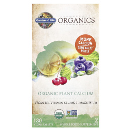 Garden of Life Organics, Органический Растительный Кальций, 180 веганских таблеток