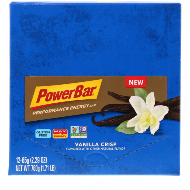 PowerBar, Performance Energy, ванильный хруст, 12 батончиков, 2,29 унции (65 г) каждый