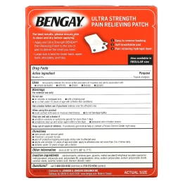 Bengay, Болеутоляющий пластырь Ultra Strength, большой размер, 4 штуки, 3,9 дюйма x 7,9 дюйма (10 см x 20 см)