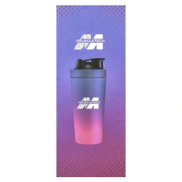 MuscleTech, шейкер, нержавеющая сталь, фиолетовый/розовый, 739 мл (25 унций)