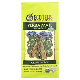 EcoTeas, йерба мате, «зеленая энергия», без копчения, 454 г (16 унций)