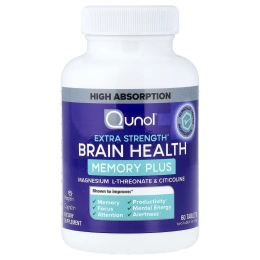 Qunol, Brain Health Memory Plus, 60 таблеток