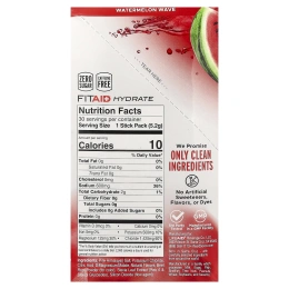 FITAID, Hydrate, арбузная волна, 30 стиков по 5,2 г (0,18 унции)