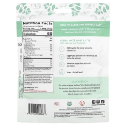 Organic Traditions, мятный латте с матча и пробиотиками, 150 г (5,3 унции)