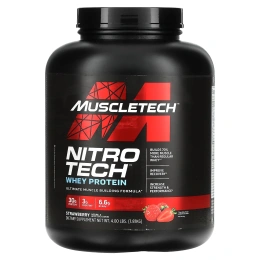 Muscletech, серия Performance, Nitro Tech, основной источник сывороточных пептидов и изолятов, клубничный вкус, 1,81 кг (4 фунта)