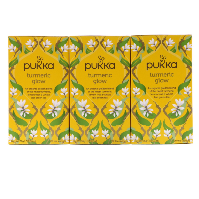 Pukka Herbs, Чай из куркумы, 3 шт., 20 пакетиков травяного чая