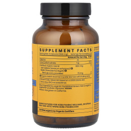 Herb Pharm, Mushroom Wellness ™, смесь из львиной гривы и рейши, 90 вегетарианских капсул