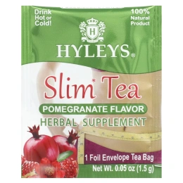 Hyleys Tea, Slim Tea, гранат, чайные пакетики в фольгированных пакетиках, 37,5 г (1,32 унции)