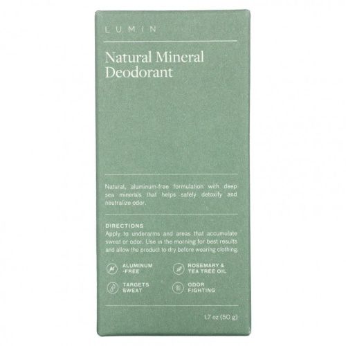 Lumin, Натуральный минеральный дезодорант, 1,7 унции (50 г)