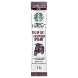 Starbucks, VIA®, растворимый кофе итальянской обжарки, микромолотый, темная обжарка, 8 пакетиков по 3,3 г (0,11 унции)