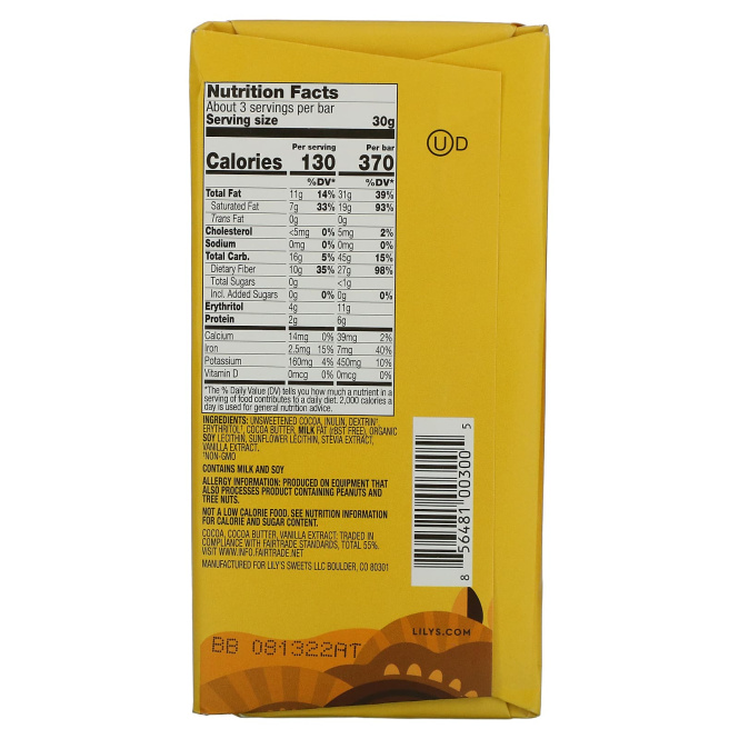 Lily's Sweets, Темный шоколад, Оригинальный,  3 унц.(85 г)