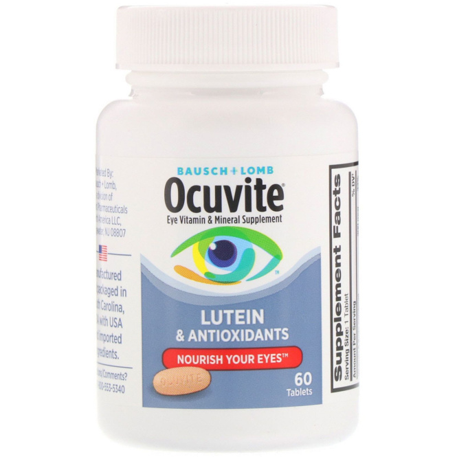 Bausch & Lomb, Eye Vitamin & Mineral Supplement, Lutein & Antioxidants , 60 Tablets