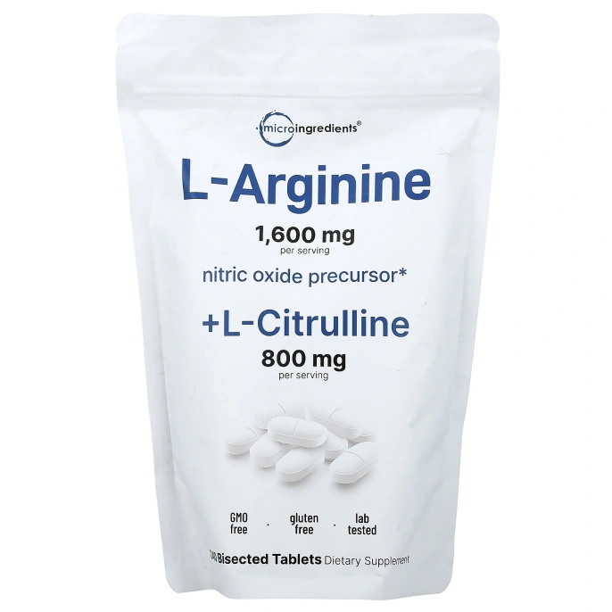 Micro Ingredients, L аргинин + L-цитруллин, 240 разделенных на части таблеток