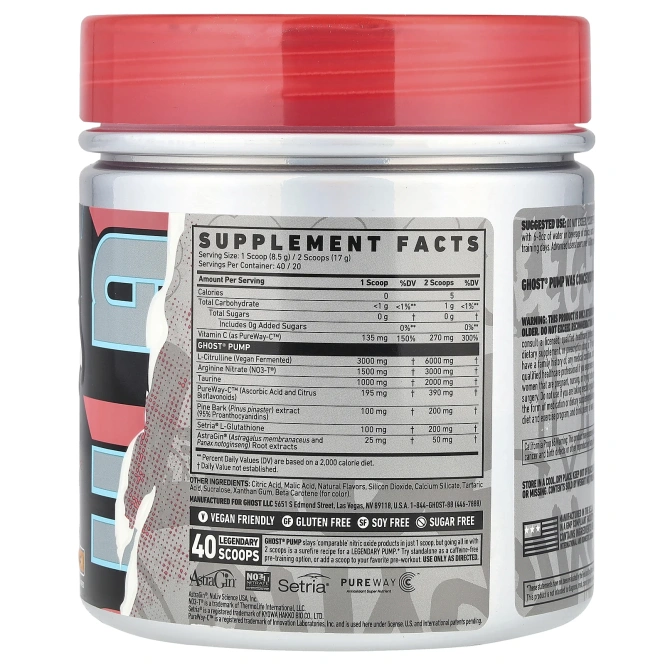 Ghost, Pump, персик, 340 г (12 унций)