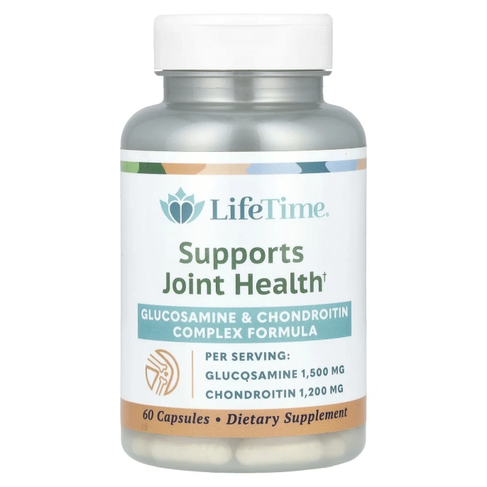 LifeTime Vitamins, Комплексный состав: глюкозамин и хондроитин, 60 капсул
