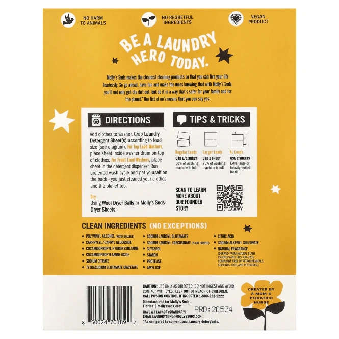 Molly's Suds, средство для стирки, цитрусовая роща, 35 шт.