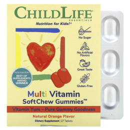 ChildLife, Multi Vitamin SoftMelts со вкусом натурального апельсина, 27 таблеток