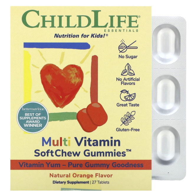 ChildLife, Multi Vitamin SoftMelts со вкусом натурального апельсина, 27 таблеток