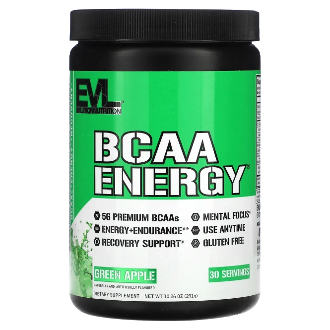 EVLution Nutrition, BCAA Energy, Зеленое Яблоко, 10,2 унций (291 г)
