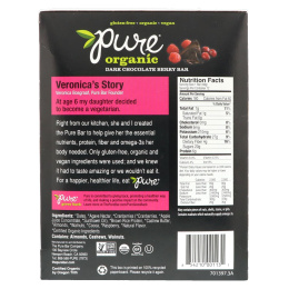 Pure Organic, Органический темный шоколад с ягодами, 12 батончиков, 1,7 унц. (48 г) каждый