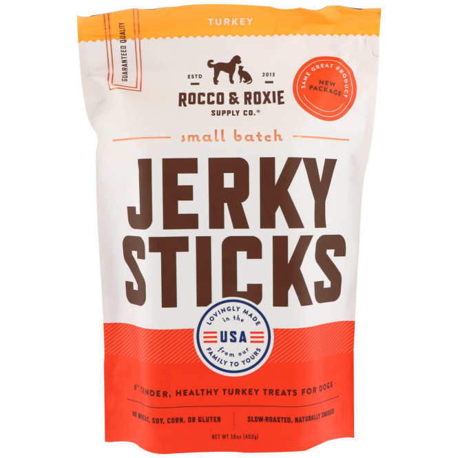 Rocco & Roxie, Палочки джерки, для собак, индейка, 453 г