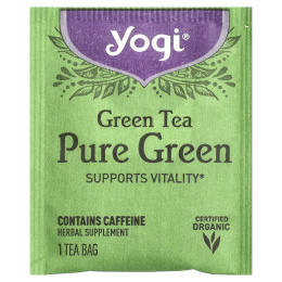 Yogi Tea, чистый зеленый чай, 16 чайных пакетиков, 31 г (1,09 унции)