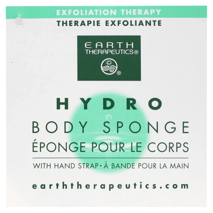 Earth Therapeutics, Гидрогубка для тела, розовая, 1 губка