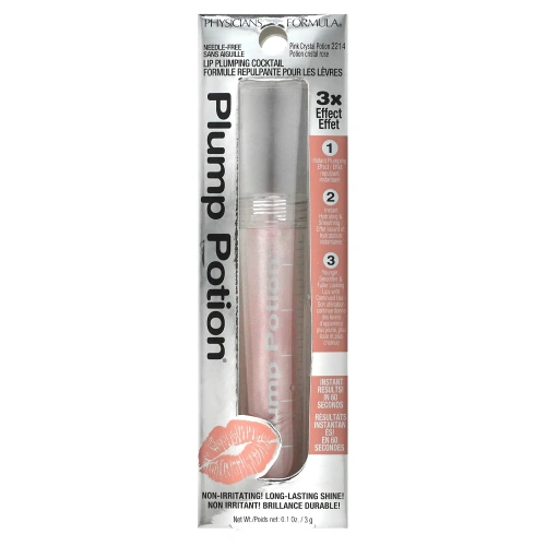 Physicians Formula, Plump Potion, увеличение губ без уколов, розовый кристалл 2214, 0,1 унции (3 г)