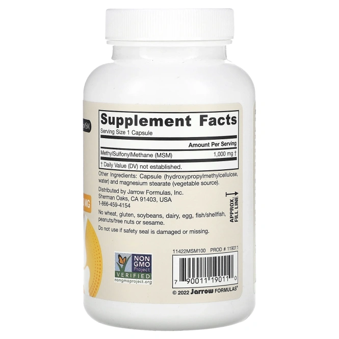 Jarrow Formulas, МСМ, 1000 мг, 100 вегетарианских капсул